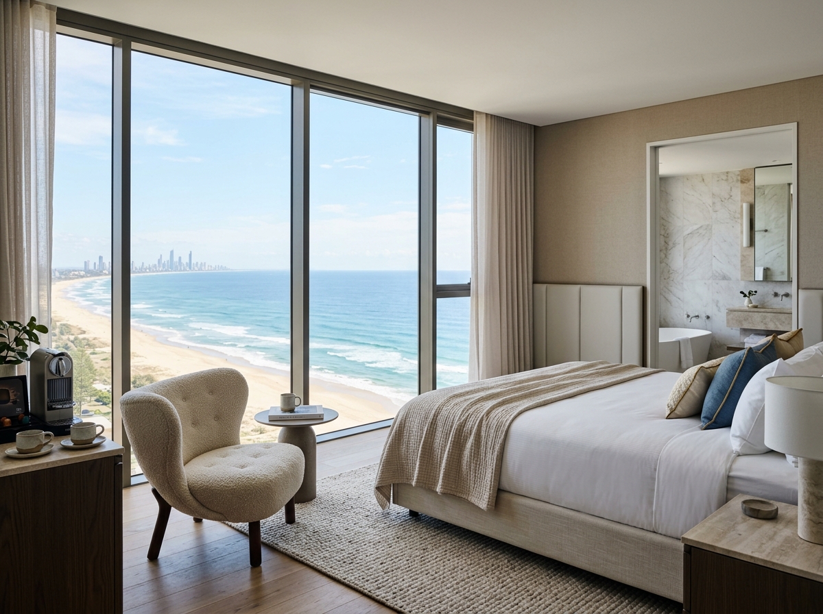 Coastline Deluxe room with elevated coastal outlook